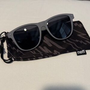 Neff Gray Sunglasses with Patterned Case